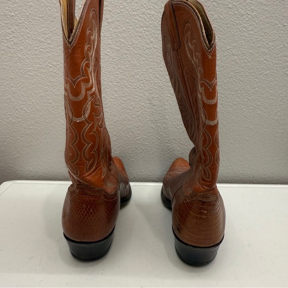 Vintage Justin Iguana/Lizard Cowboy Boots Mens Size 10 Western Style 8301 Tan - Picture 3 of 8